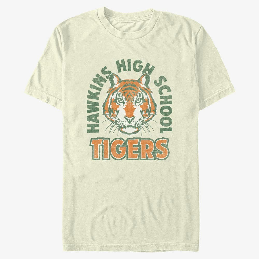 majice kratkih rukava Merch Netflix Stranger Things - Hawkins High School Tigers Arch Men's T-Shirt Natural