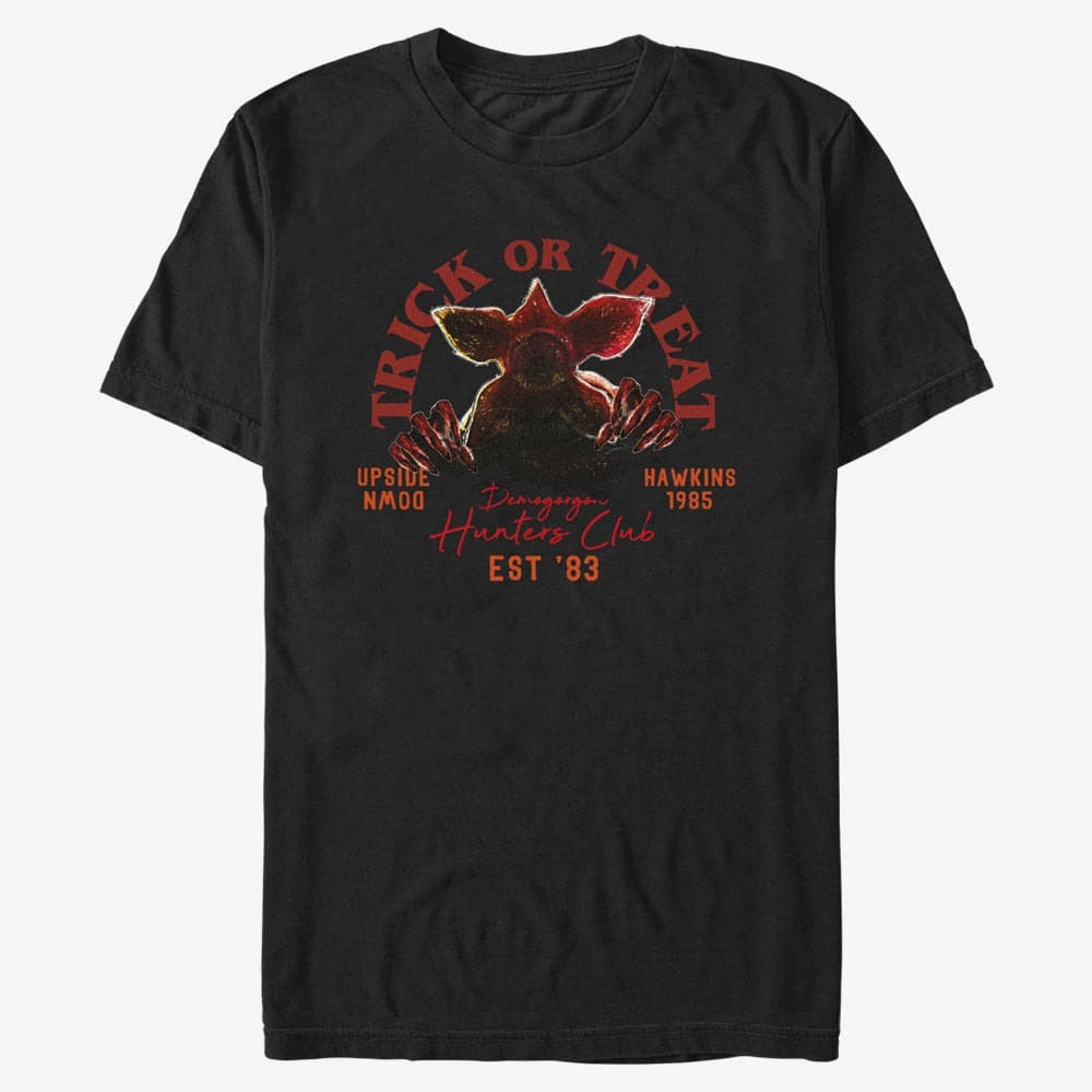majice kratkih rukava Merch Netflix Stranger Things - Trick Or Treat Hunters Men's T-Shirt Black