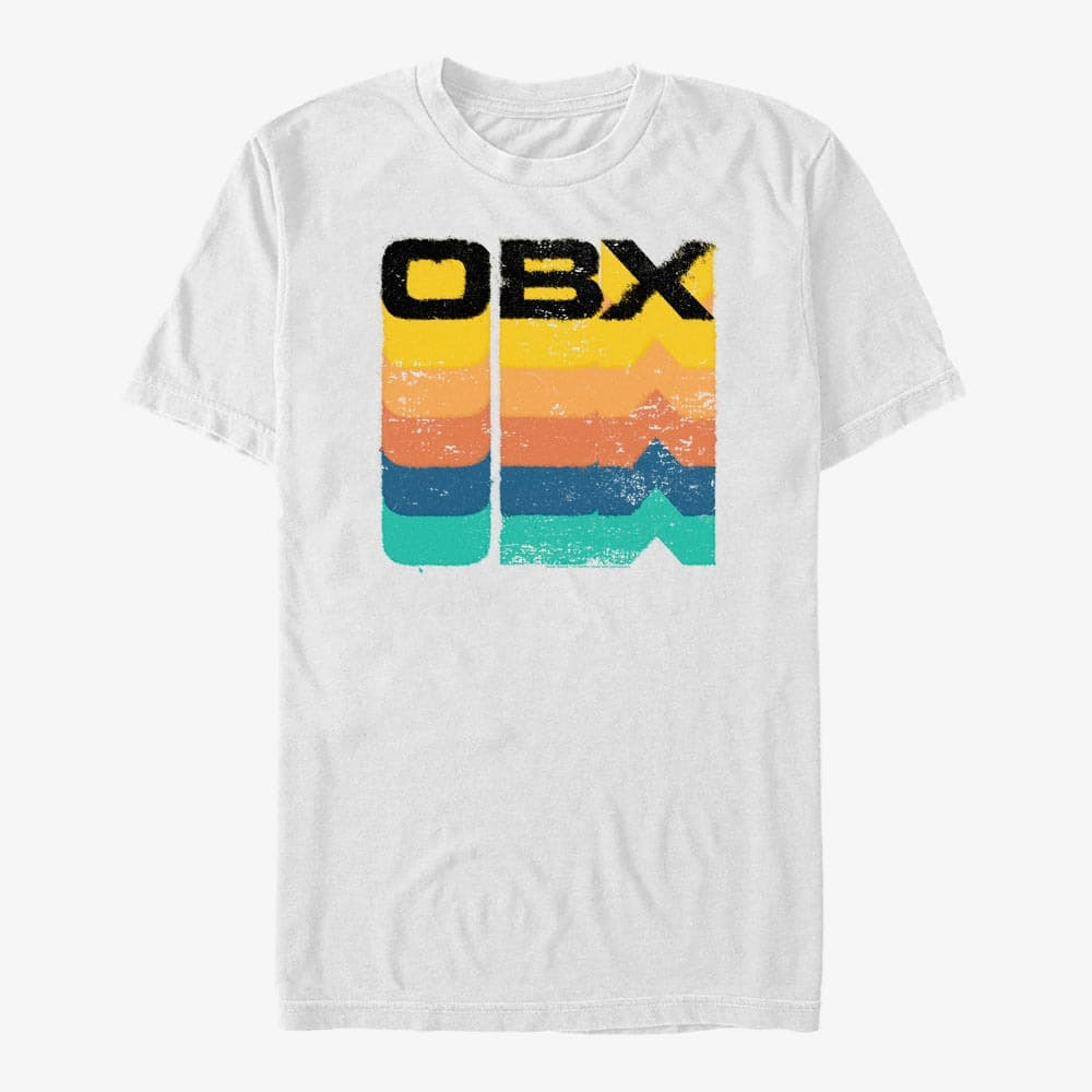majice kratkih rukava Merch Netflix Outer Banks - OBX Rainbow Stack Men's T-Shirt White