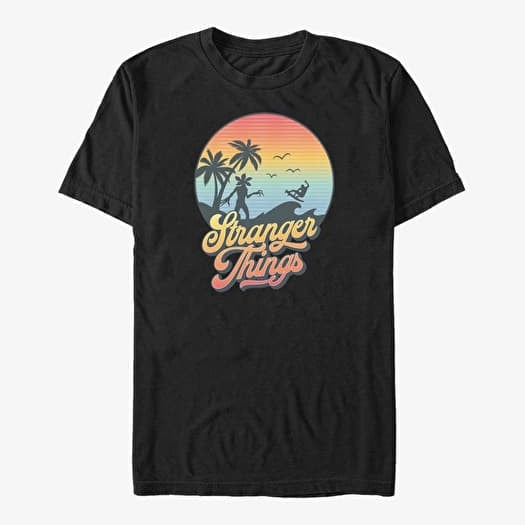 Majica Merch Netflix Stranger Things - Stranger Retro Sun Men's T-Shirt Black