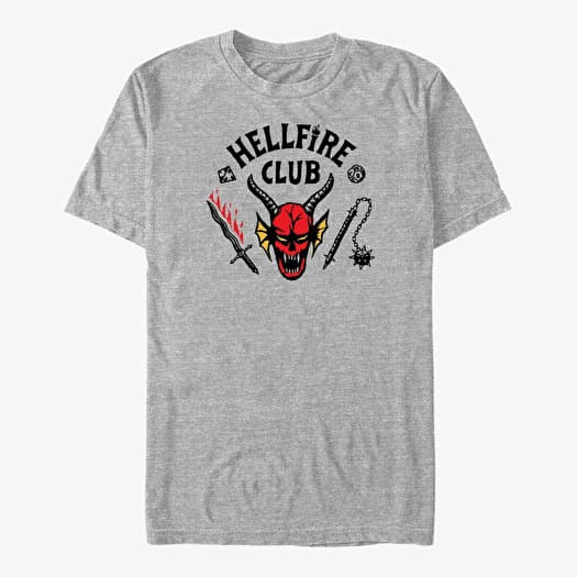 Tričko Merch Netflix Stranger Things - Hellfire Cut Men's T-Shirt Heather Grey
