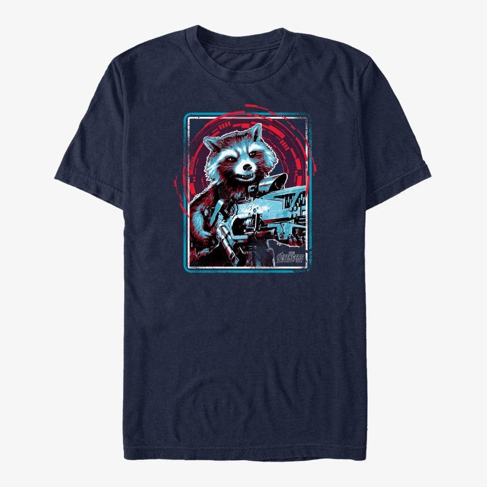 T-särgid Merch Marvel Avengers: Infinity War - Rocket Unisex T-Shirt Navy Blue