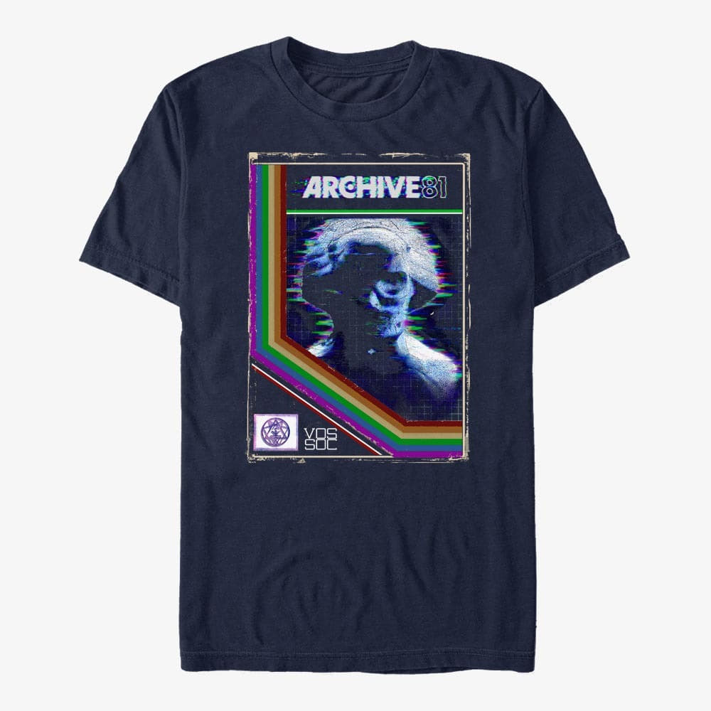 majice kratkih rukava Merch Netflix Archive 81 - THE STATUE Men's T-Shirt Navy Blue