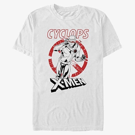 Majica Merch Marvel X-Men - CYCLOPS RED WHITE BLACK Men's T-Shirt White