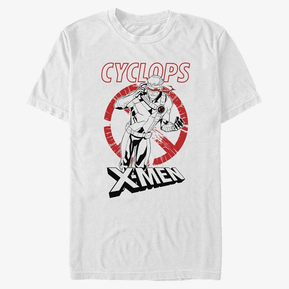 Camisetas Merch Marvel X-Men - CYCLOPS RED WHITE BLACK Men's T-Shirt White