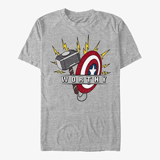 T-särk Merch Marvel Avengers: Endgame - Worthy Hammer And Shield Men's T-Shirt Heather Grey
