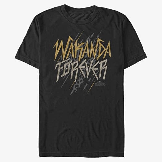 Majica Merch Marvel Black Panther - Wakanda Slant Forevs Men's T-Shirt Black