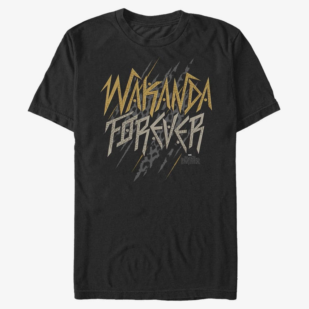 T-särgid Merch Marvel Black Panther - Wakanda Slant Forevs Men's T-Shirt Black
