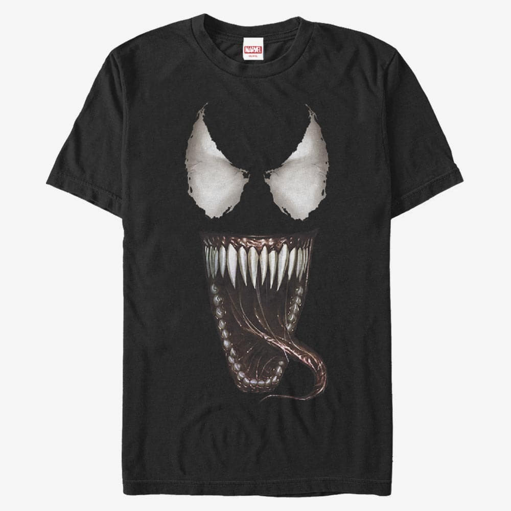 Camisetas Merch Marvel Other - Venom Mouth Open Men's T-Shirt Black