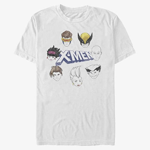 Tričko Merch Marvel X-Men - Round Faces Men's T-Shirt White