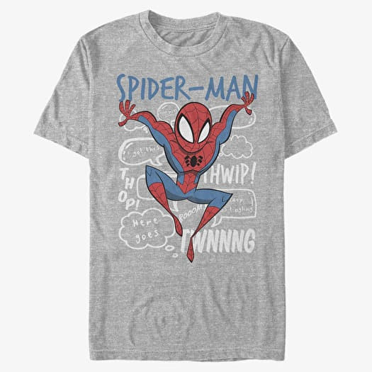 T-shirt Merch Marvel Spider-Man Classic - Spidey Doodle Thoughts Men's T-Shirt Heather Grey