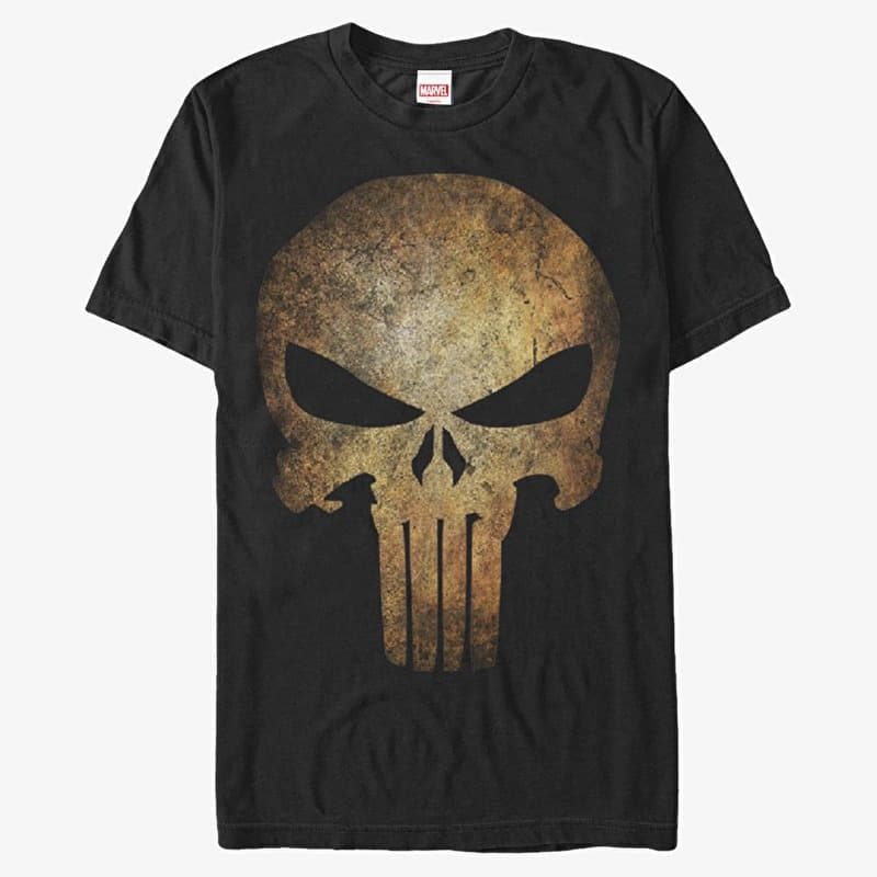 Camiseta Merch Marvel Other - Punisher Real Skull Men's T-Shirt Black