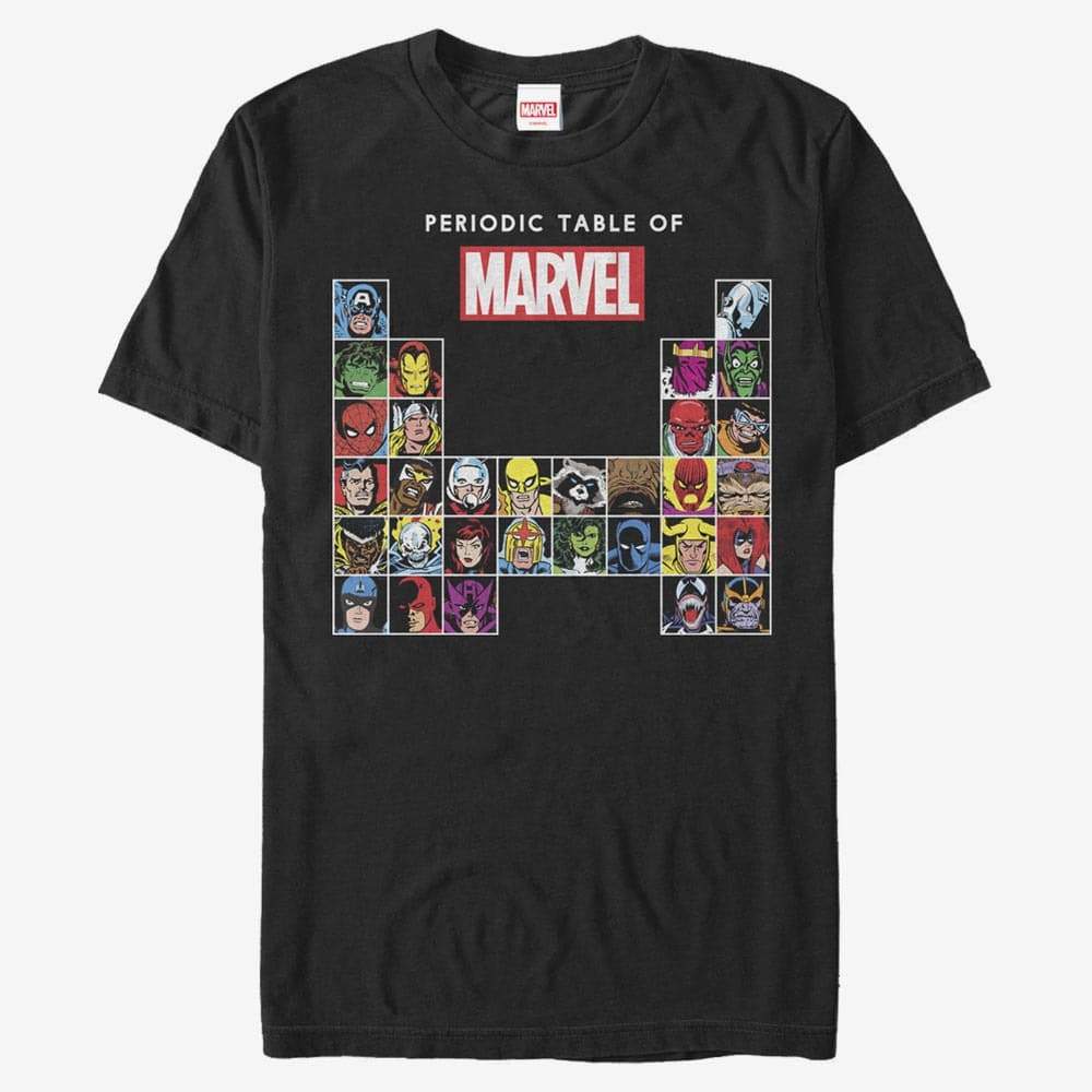 Magliette Merch Marvel Other - Periodic Marvel Men's T-Shirt Black