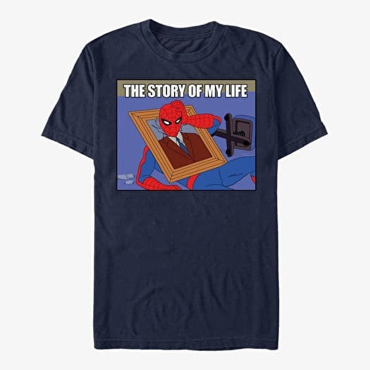 T-shirt Merch Marvel Spider-Man Classic - Life Story Men's T-Shirt Navy Blue