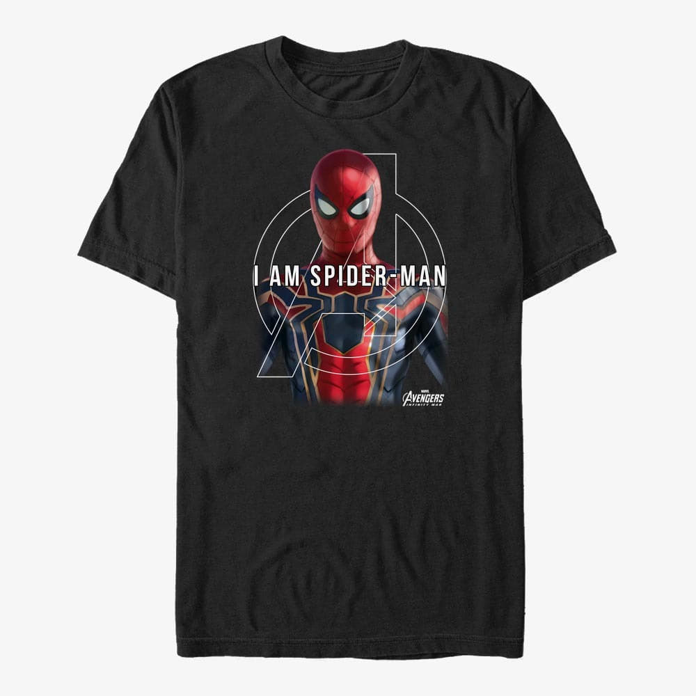 T-shirts Merch Marvel Avengers: Infinity War - Named Spiderman Men's T-Shirt Black
