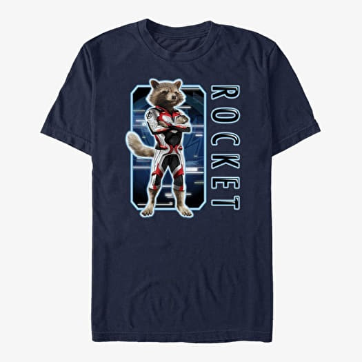 T-shirt Merch Marvel Guardians Of The Galaxy - Rocket Armor Solo Box Men's T-Shirt Navy Blue