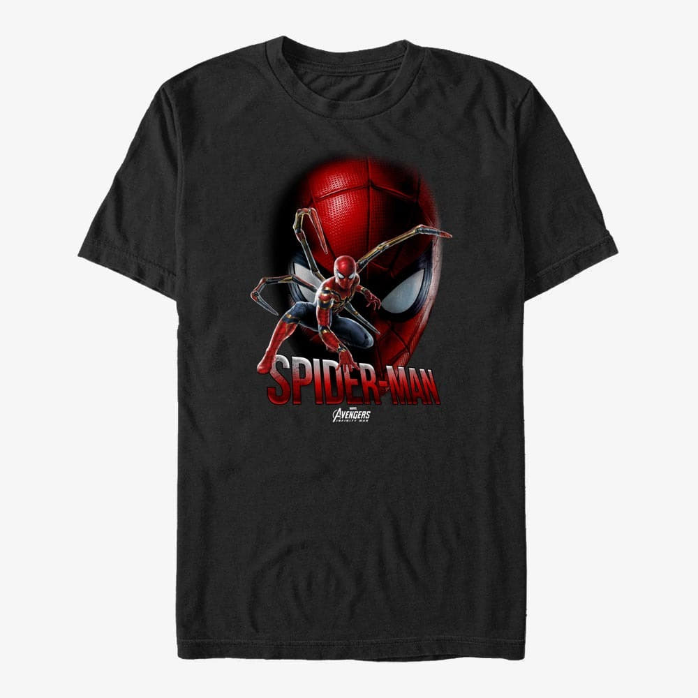 T-shirts Merch Marvel Avengers: Infinity War - Iron-Spidey Face Men's T-Shirt Black