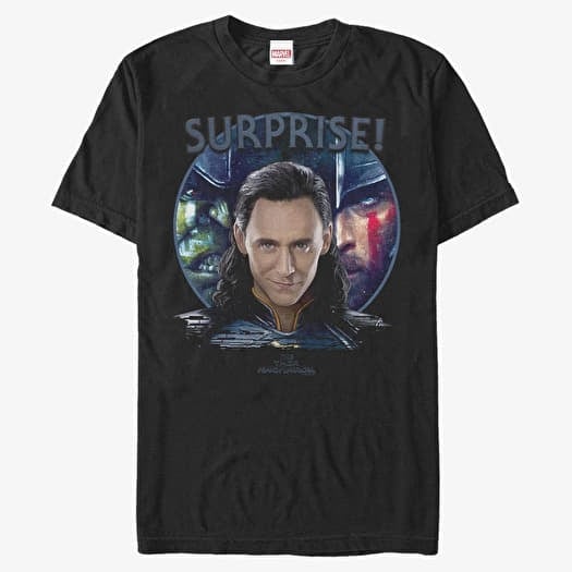 Camiseta Merch Marvel Thor Ragnarok - Loki Surprise Trio Men's T-Shirt Black