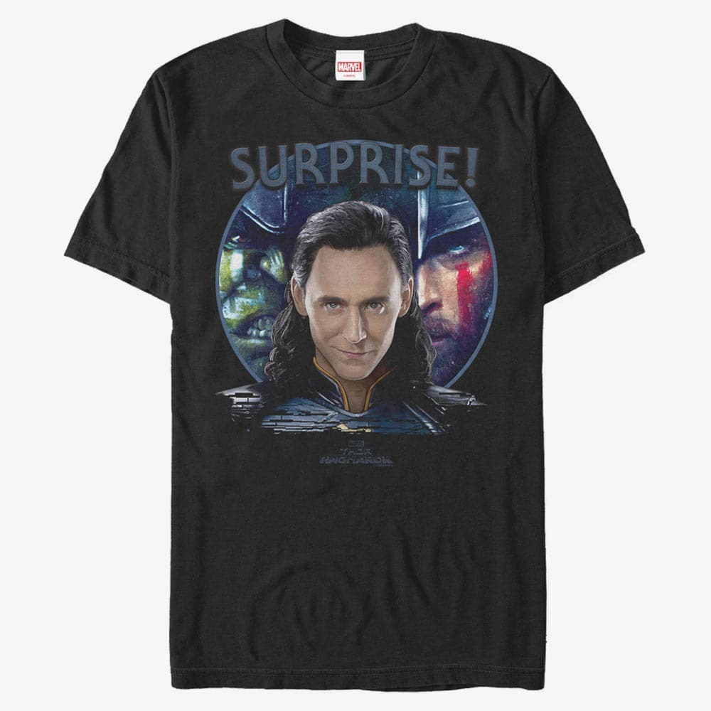 Koszulki Merch Marvel Thor Ragnarok - Loki Surprise Trio Men's T-Shirt Black