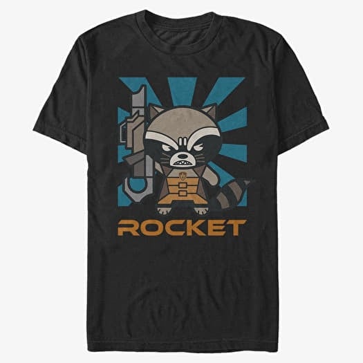 Tricou Merch Marvel GOTG Classic - Rocket Kawaii Men's T-Shirt Black