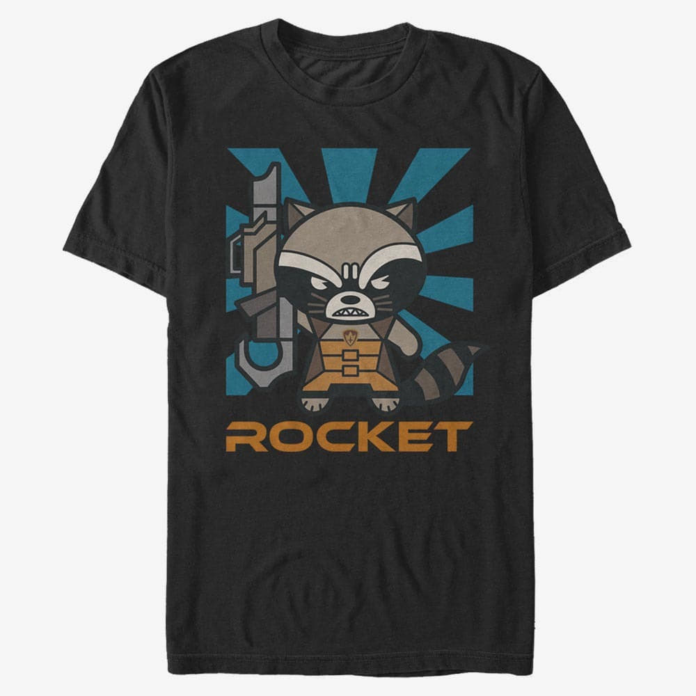 T-särgid Merch Marvel GOTG Classic - Rocket Kawaii Men's T-Shirt Black