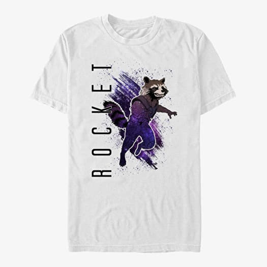 T-shirt Merch Marvel Avengers: Endgame - Rocket Painted Men's T-Shirt White