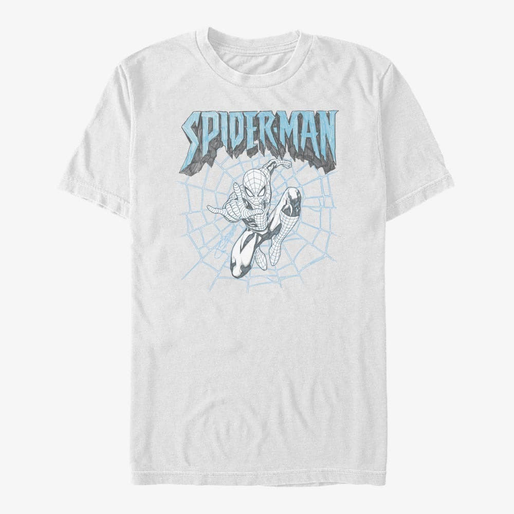 T-Shirts Merch Marvel Spider-Man Classic - Spideys Web Men's T-Shirt White