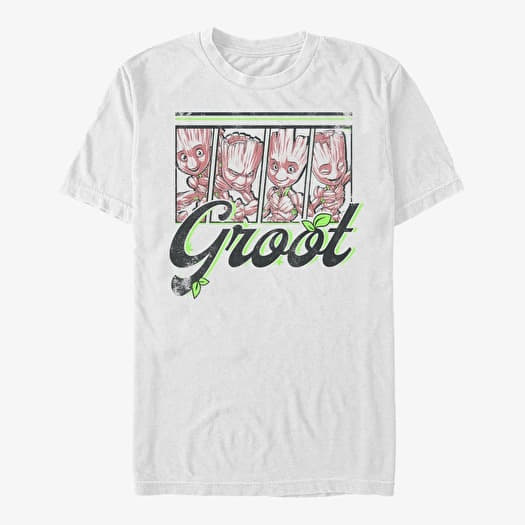 T-shirt Merch Marvel Guardians Of The Galaxy Classic - FOUR PANEL GROOT Men's T-Shirt White