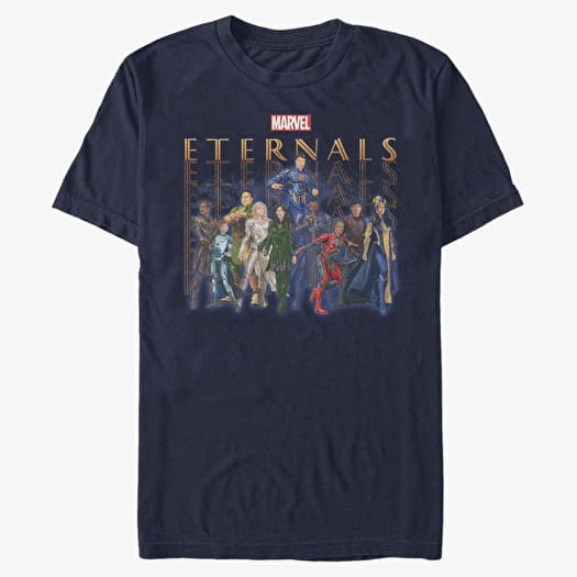 T-shirt Merch Marvel The Eternals - ETERNALS GROUP REPEATING Men's T-Shirt Navy Blue