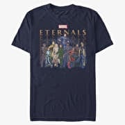Merch Marvel The Eternals - ETERNALS GROUP REPEATING Men's T-Shirt Navy Blue