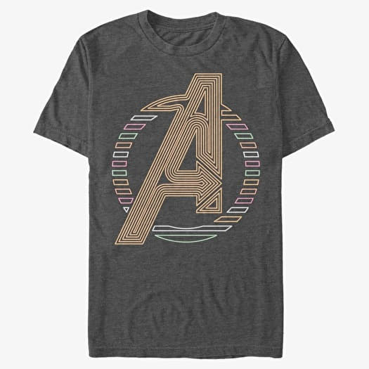 T-shirt Merch Marvel Classic - Neon Avengers Icon Men's T-Shirt Dark Heather Grey