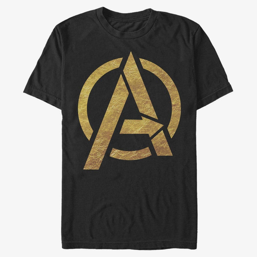 T-shirts Merch Marvel Classic - Gold Foil Avengers Men's T-Shirt Black