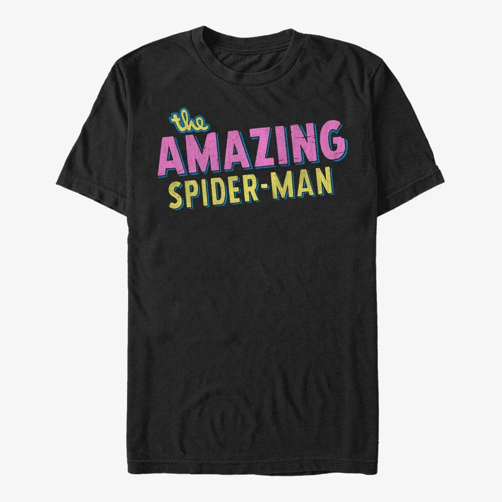 T-Shirts Merch Marvel Spider-Man Classic - Retro Logo Men's T-Shirt Black
