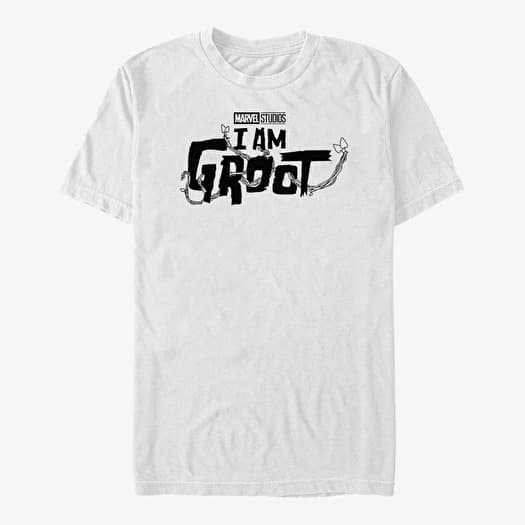 T-shirt Merch Marvel I Am Groot - Groot Black Logo Men's T-Shirt White