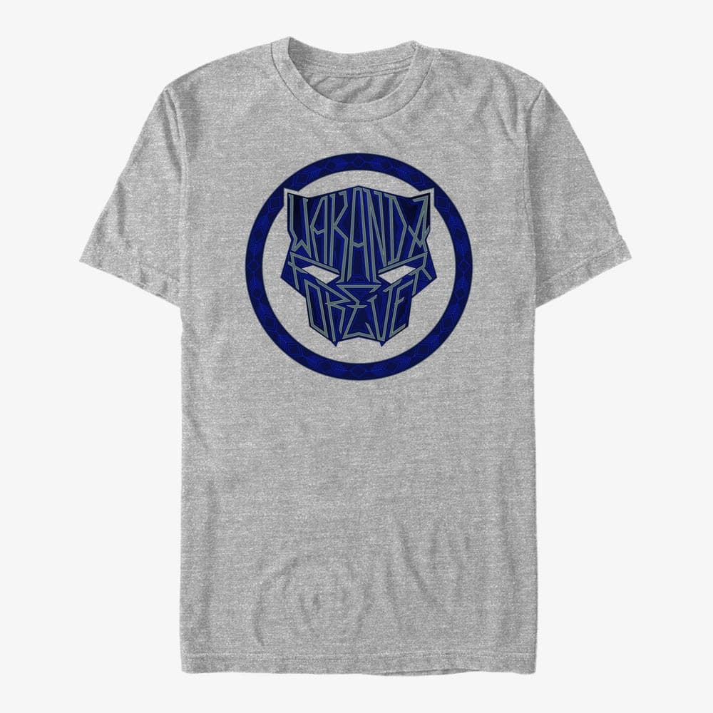 T-shirts Merch Marvel Black Panther: Wakanda Forever - Sigil Phrase Men's T-Shirt Heather Grey