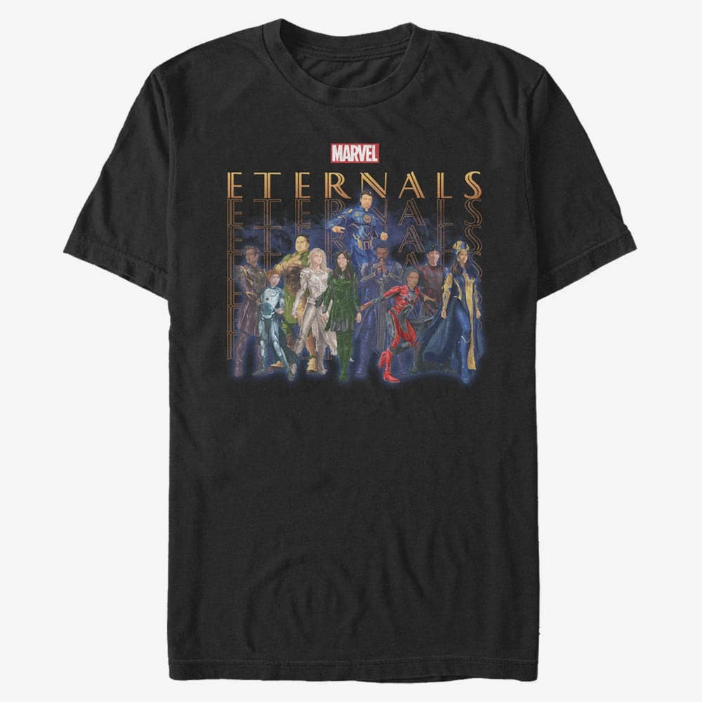 Тениски Merch Marvel The Eternals - ETERNALS GROUP REPEATING Men's T-Shirt Black