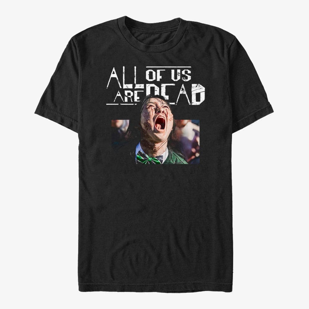 Marškinėliai Merch Netflix All Of Us Are Dead - Title Pop Men's T-Shirt Black