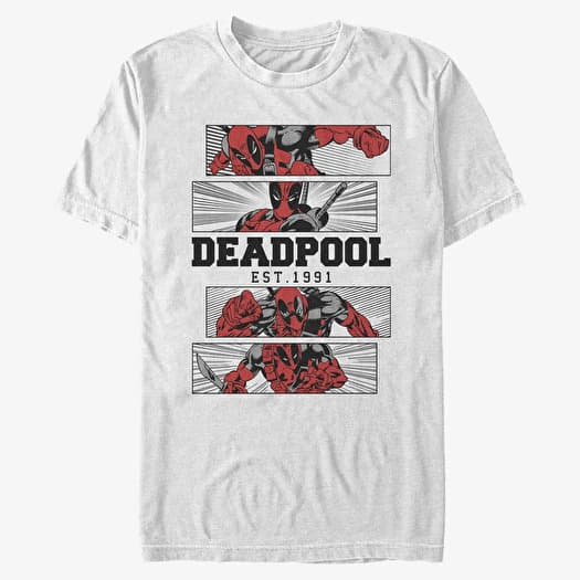 Tričko Merch Marvel Deadpool - DEADPOOL 4 PANEL 2 TONE Men's T-Shirt White
