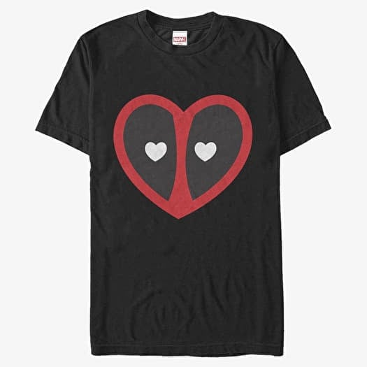 Tričko Merch Marvel Deadpool - Deadpool Heart Logo Men's T-Shirt Black