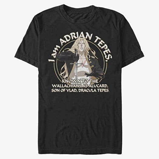 Camiseta Merch Netflix Castlevania - Adrian Tepes Known As Alucard Men's T-Shirt Black