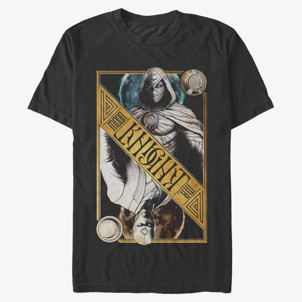 Camisetas Merch Marvel Moon Knight - MOON KNIGHT DUAL CARD Men's T-Shirt Black