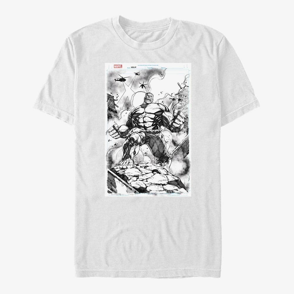 T-shirts Merch Marvel - Hulk Sketch Men's T-Shirt White