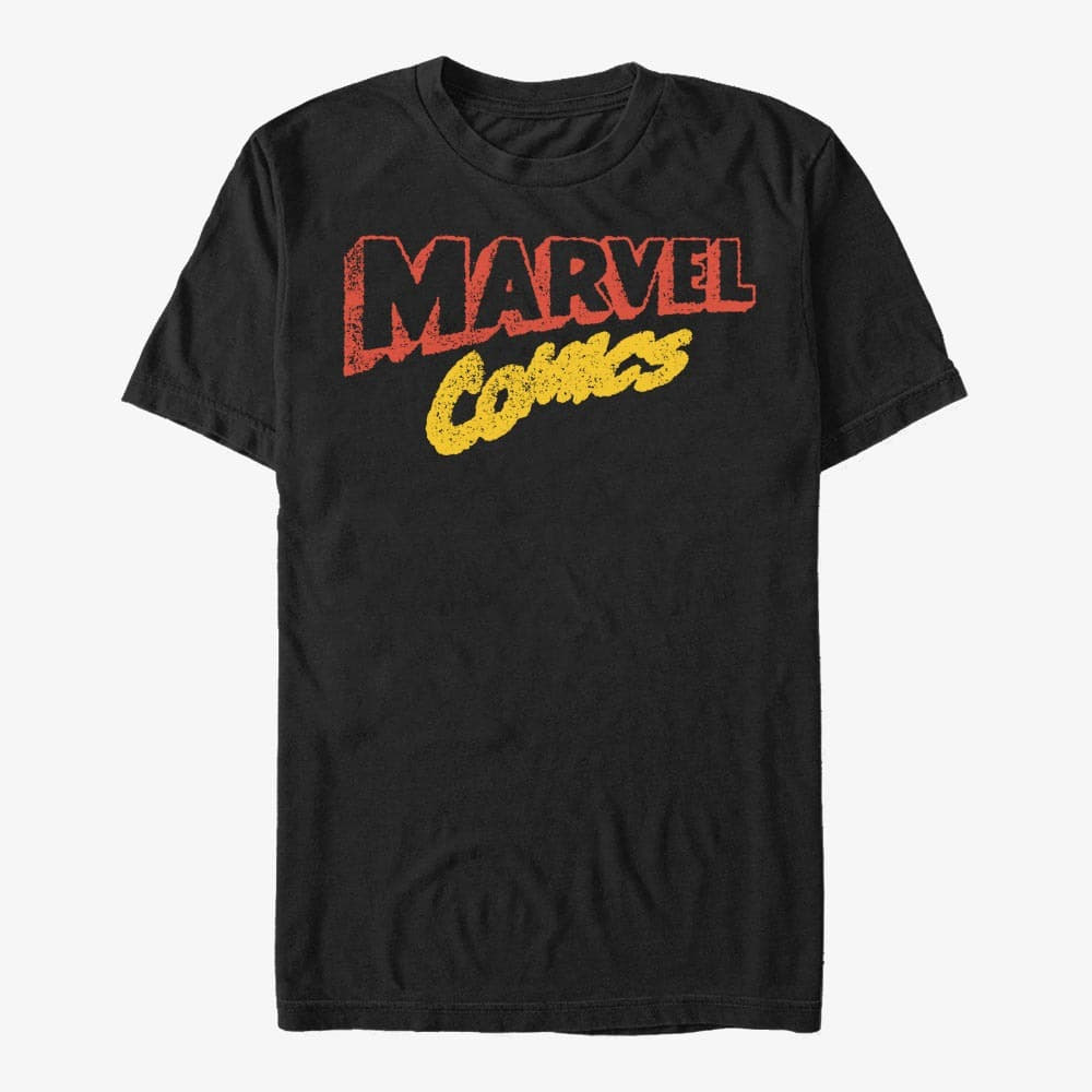 T-shirts Merch Marvel - RETRO LOGO Men's T-Shirt Black