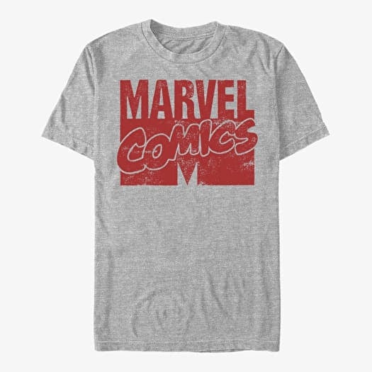 T-shirt Merch Marvel - LOGO DISTRESSED Men's T-Shirt Heather Grey