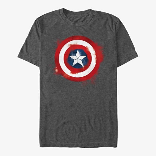 T-särk Merch Marvel Avengers: Endgame - Captain America Spray Logo Men's T-Shirt Dark Heather Grey