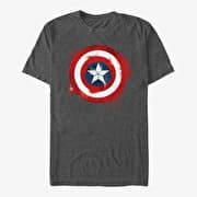 Merch Marvel Avengers: Endgame - Captain America Spray Logo Men's T-Shirt Dark Heather Grey