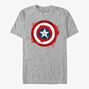 Merch Marvel Avengers: Endgame - Captain America Spray Logo Men's T-Shirt Heather Grey