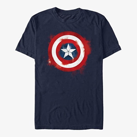 Camiseta Merch Marvel Avengers: Endgame - Captain America Spray Logo Men's T-Shirt Navy Blue