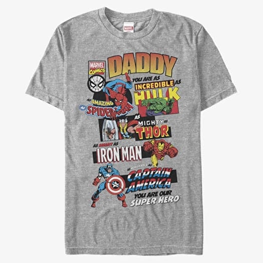 T-shirt Merch Marvel Avengers Classic - Ultimate Dad Men's T-Shirt Heather Grey