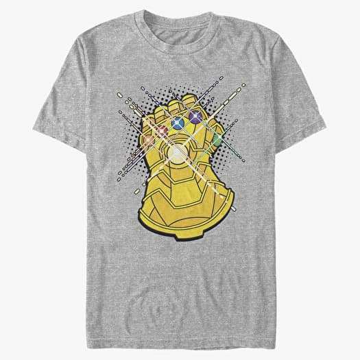 T-shirt Merch Marvel Avengers Classic - Gold Gauntlet Men's T-Shirt Heather Grey